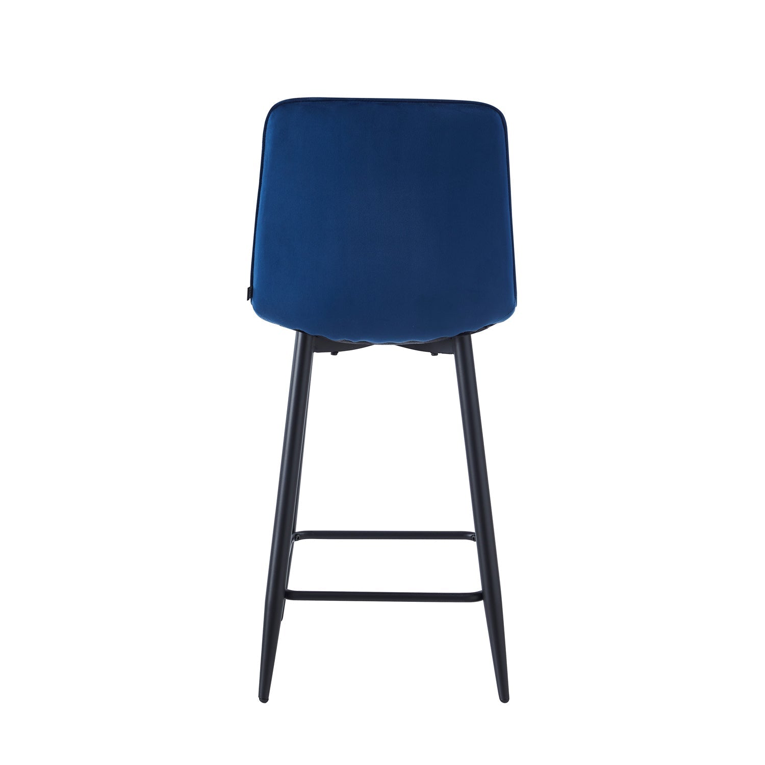 Tabouret de bar Ela - Bleu - Velours