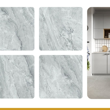 SPC Wandpaneel Ash Grey- 60x60cm|4mm – Marmoroptik- Wasserdicht- Stück Preis