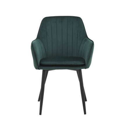 2 Stück Lavinia Esszimmerstuhl - Grüner Samt