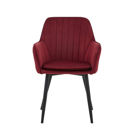 2 Stück Lavinia Esszimmerstuhl - Bordeaux Samt