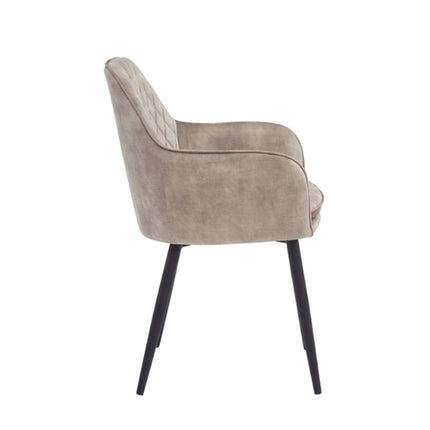 2 Stück Laura Esszimmerstuhl - Champagnerfarbener Adore-Samt