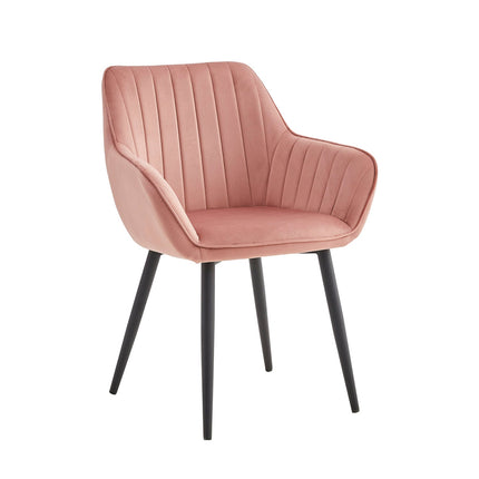2 Stück Luna Esszimmerstuhl - Rosa Samt