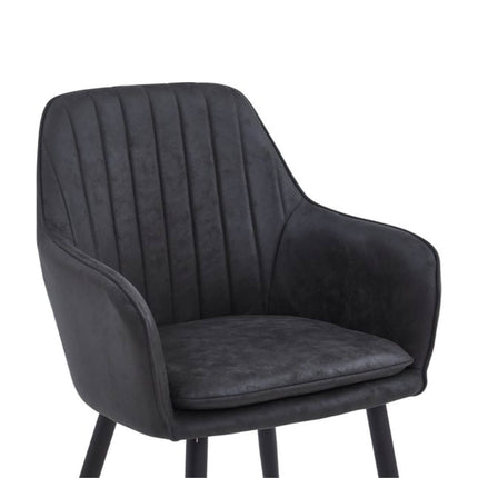 2 Stück Lavinia Esszimmerstuhl – Anthrazit Mikrofaser