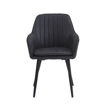 2 Stück Lavinia Esszimmerstuhl – Anthrazit Mikrofaser