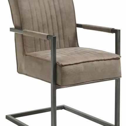 Armlehnstuhl -David – 2er-Set, Microfaser mit bequemer Federkernpolsterung-Grau