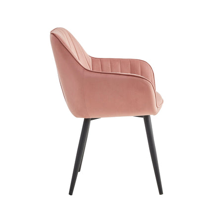 2 Stück Luna Esszimmerstuhl - Rosa Samt