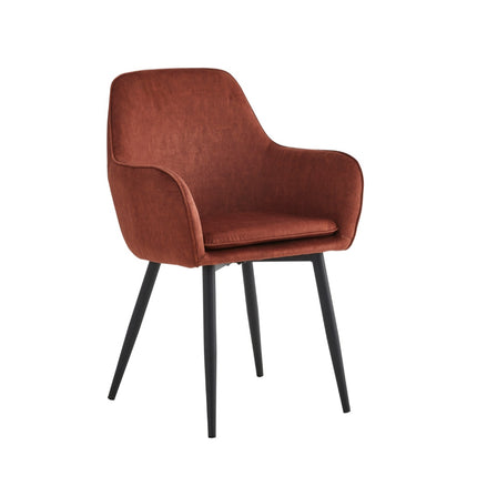 2 Stück Esszimmerstuhl - Levan - Oxidrood - Adoré Velvet