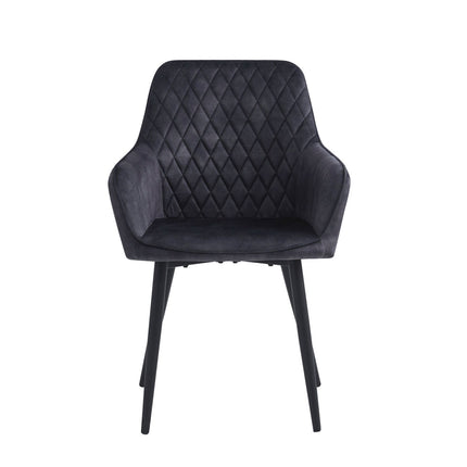 2 Stück Beverly Esszimmerstuhl - Grauer Adore-Samt