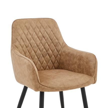 2 Beverly Esszimmerstuhl Sant– Moderner Polsterstuhl aus Mikrofaser - Metallbeinen