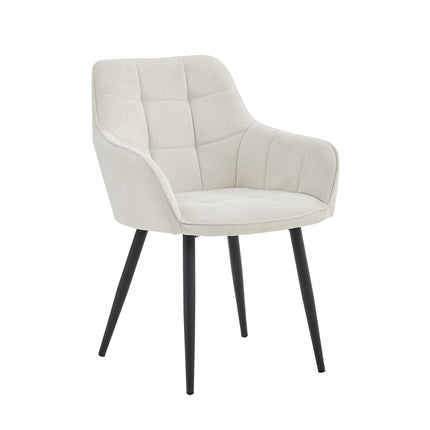 2 Stück Esszimmerstuhl - Weiß gewebt