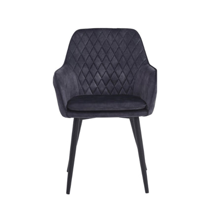 2 Stück Laura Esszimmerstuhl - Grauer Adore-Samt