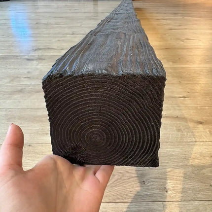 Dekorativer Balken Holz Schwarz 300x12x12