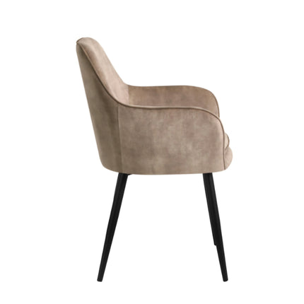 2 Stück Esszimmerstuhl - Levan - Champagne - Adoré Velvet