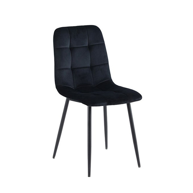 2 Esszimmerstuhl - Ela - Schwarz - Samt