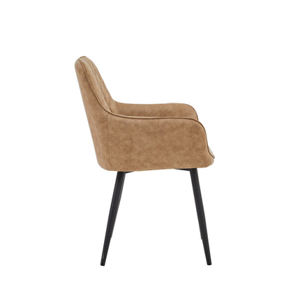 2 Beverly Esszimmerstuhl Sant– Moderner Polsterstuhl aus Mikrofaser - Metallbeinen