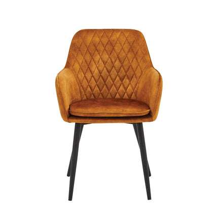 2 Stück Laura Esszimmerstuhl - Honigfarbener Adore-Samt