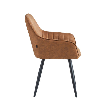 2 Stück Ozzy Esszimmerstuhl - Anthrazitfarbene Mikrofaser