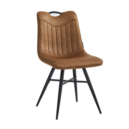 2 Esszimmerstuhl - Verty-Cognac - Mikrofaser