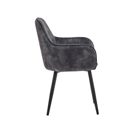 2 Stück Esszimmerstuhl - Levan - Anthrazit - Adoré Velvet