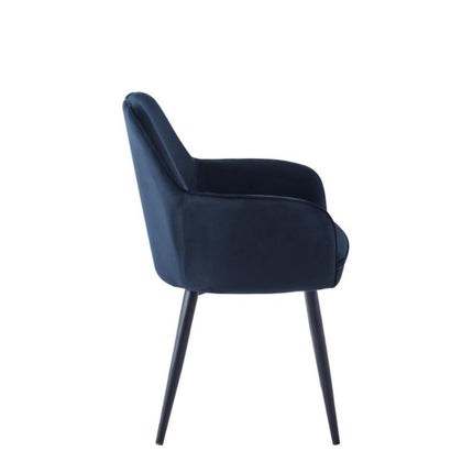 2 Stück Esszimmerstuhl - Levan - Schwarz - Velvet