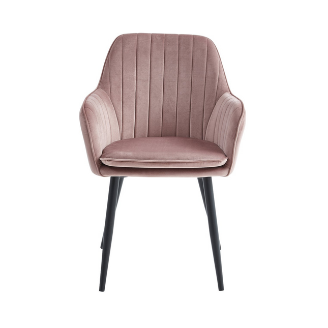 2 Stück Esszimmerstuhl - Lavinia - Rosa - Samt