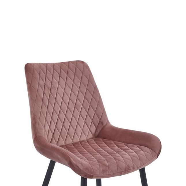 4 Stück Esszimmerstuhl - Adam - Rosa - Samt