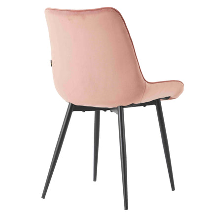 2 Stück Esszimmerstuhl - Lesedi - Rosa - Samt
