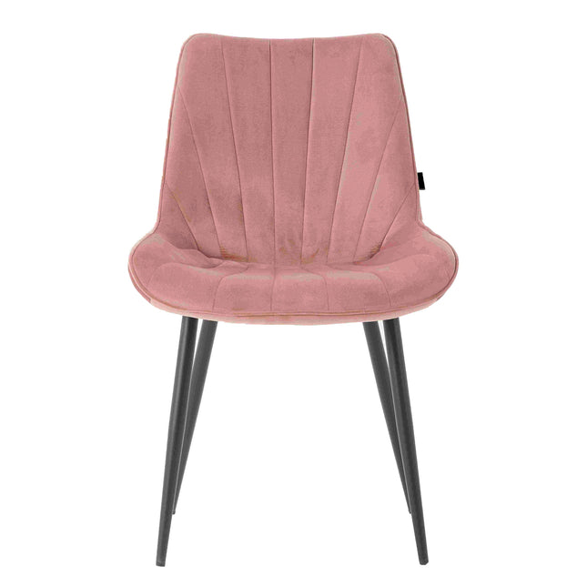 2 Stück Esszimmerstuhl - Lesedi - Rosa - Samt