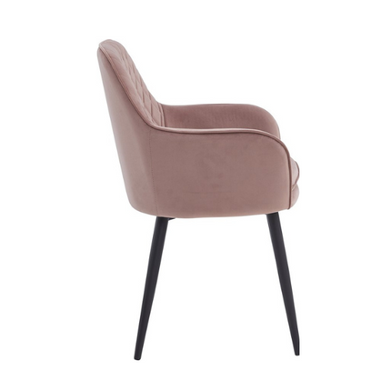 2 Stück Esszimmerstuhl - Laura - Rosa - Samt