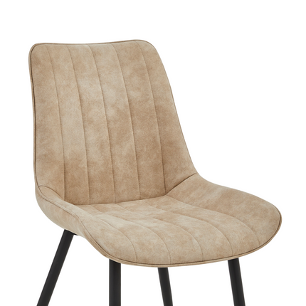 2 Stück Esszimmerstuhl - Verta - Beige - Mikrofaser