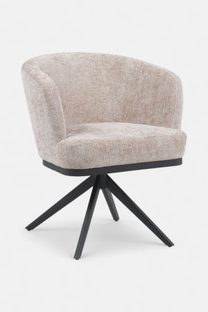 Sanne Draaibare Eetkamerstoel - Beige Chenille - 360 Graden