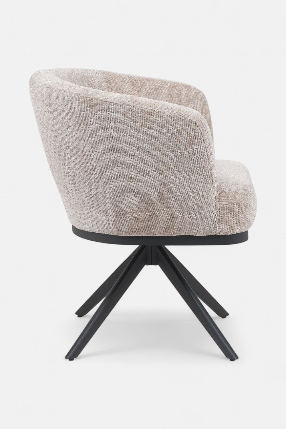 Sanne Draaibare Eetkamerstoel - Beige Chenille - 360 Graden
