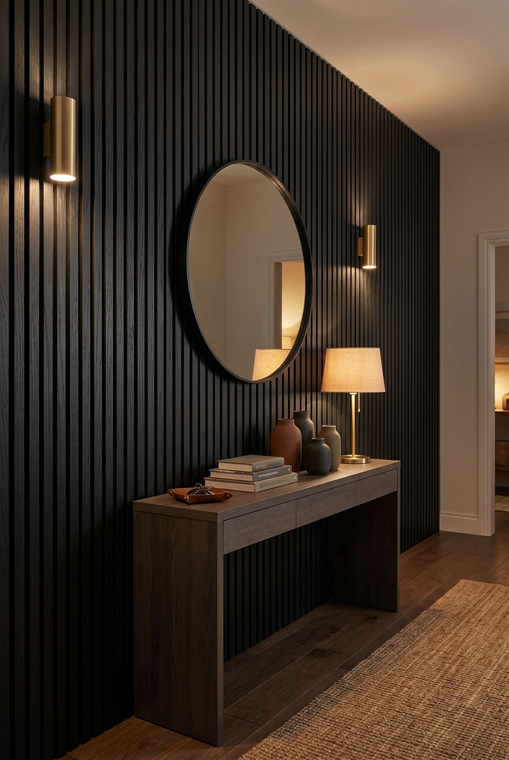 Zwart - MDF & vilt & 3-zijdig fineer - akoestische panelen - 60 x 270 x 2 cm