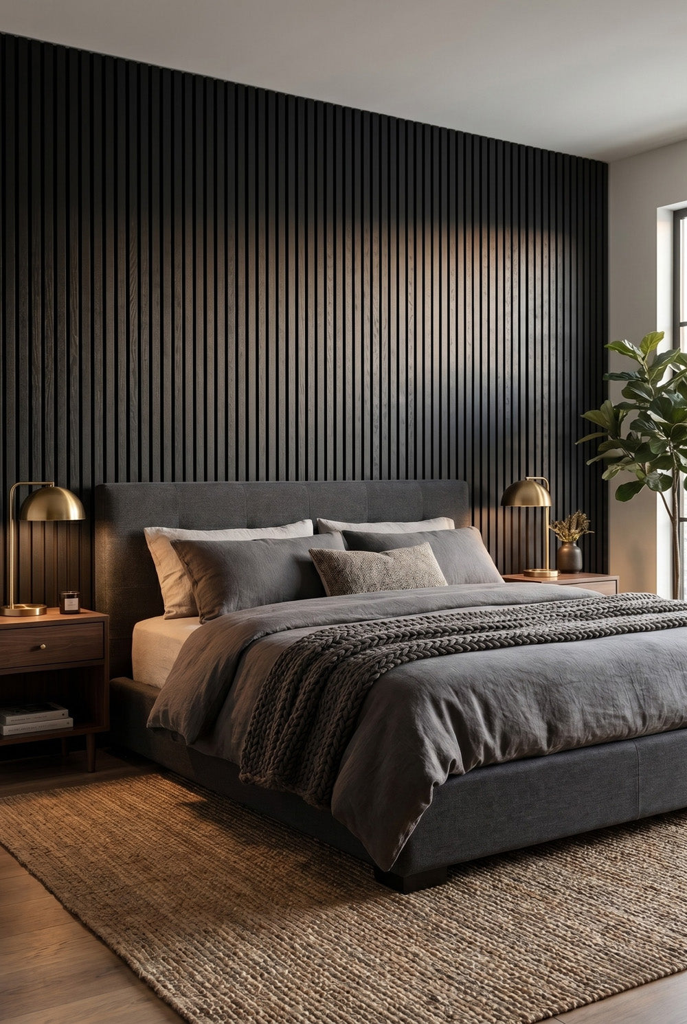 Zwart - MDF & vilt & 3-zijdig fineer - akoestische panelen - 60 x 270 x 2 cm