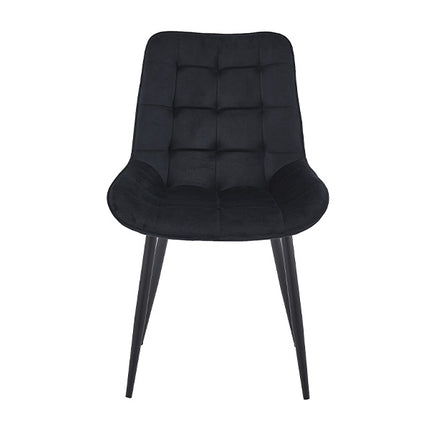 2 Stück Esszimmerstuhl - Quadro - Schwarz - Samt