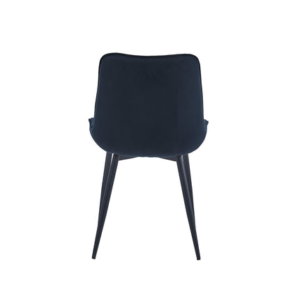 2 Stück Esszimmerstuhl - Quadro - Schwarz - Samt