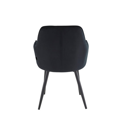 2 Stück Esszimmerstuhl - Melissa - Schwarz - Samt