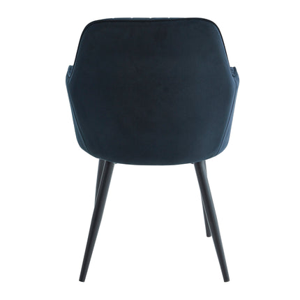 2 Stück Esszimmerstuhl - Lavinia - Schwarz - Samt