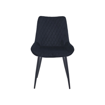 2 Stück Esszimmerstuhl - Adam - Schwarz - Samt