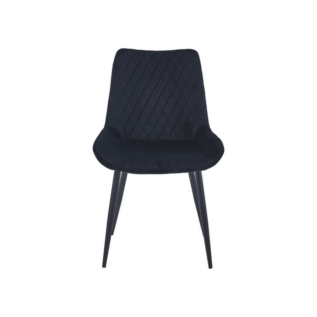 2 Stück Esszimmerstuhl - Adam - Schwarz - Samt