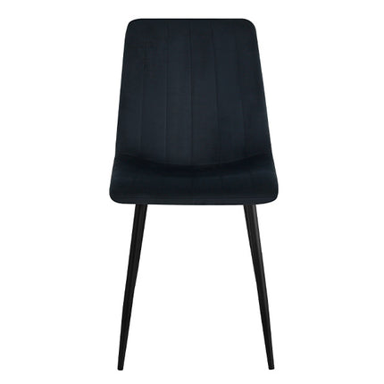 2 Stück Esszimmerstuhl - Eline - Schwarz - Samt