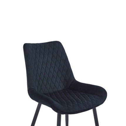 2 Stück Esszimmerstuhl - Adam - Schwarz - Samt