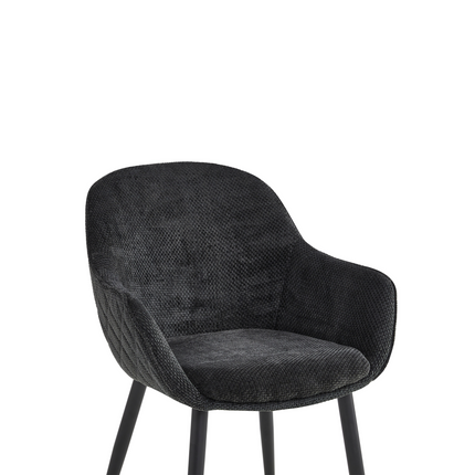 2 Stück Esszimmerstuhl - Metropol - Schwarz - Linen