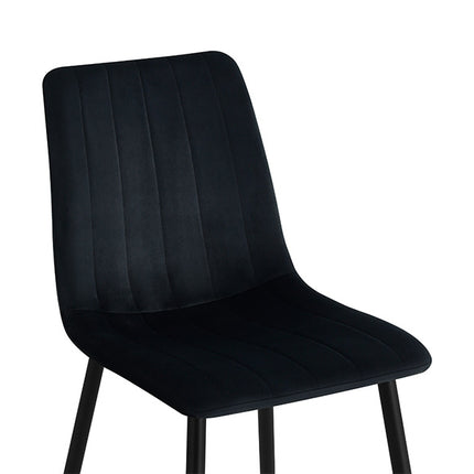 2 Stück Esszimmerstuhl - Eline - Schwarz - Samt