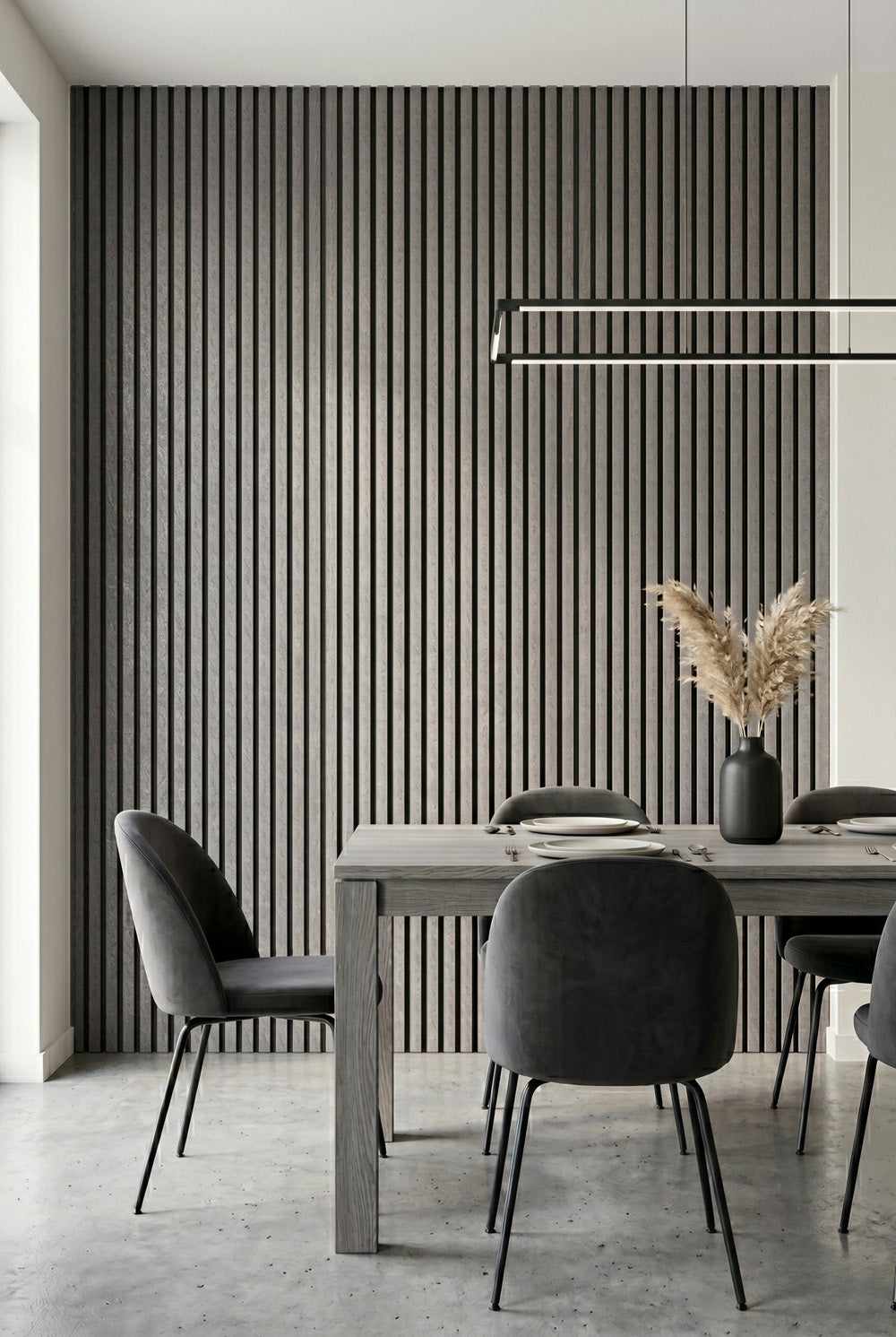 Silver Night - MDF & Vilt & 3-zijdig fineer - Akoestische panelen - 60 x 270 x 2 cm