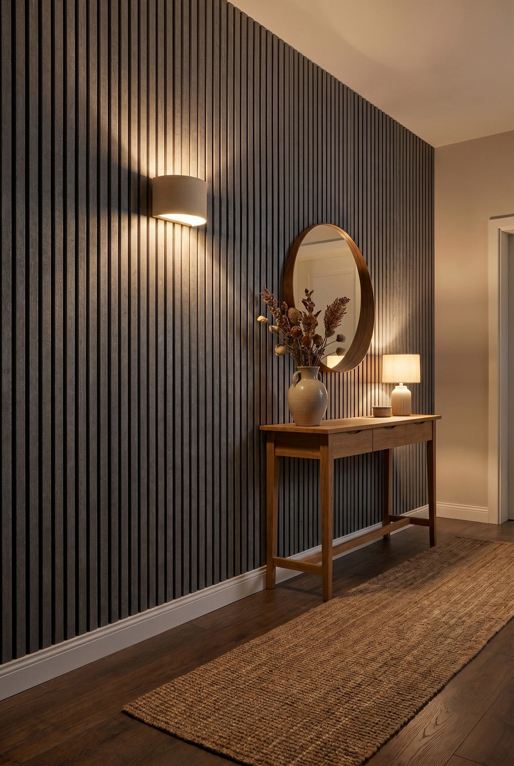 Silver Night - MDF & Vilt & 3-zijdig fineer - Akoestische panelen - 60 x 270 x 2 cm