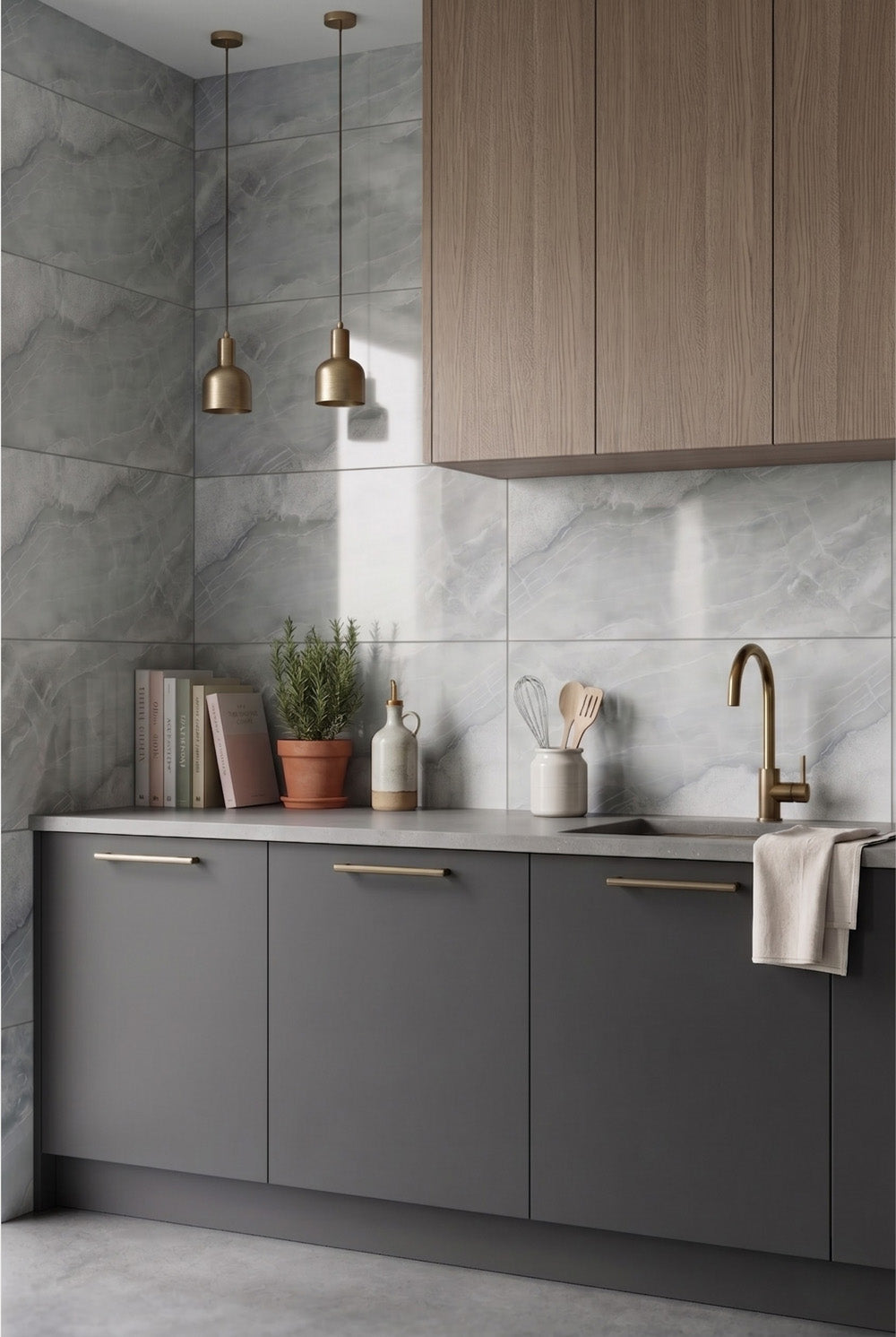 SPC-wandpaneel - Ash Grey - Marmerlook - 60 x 120 cm