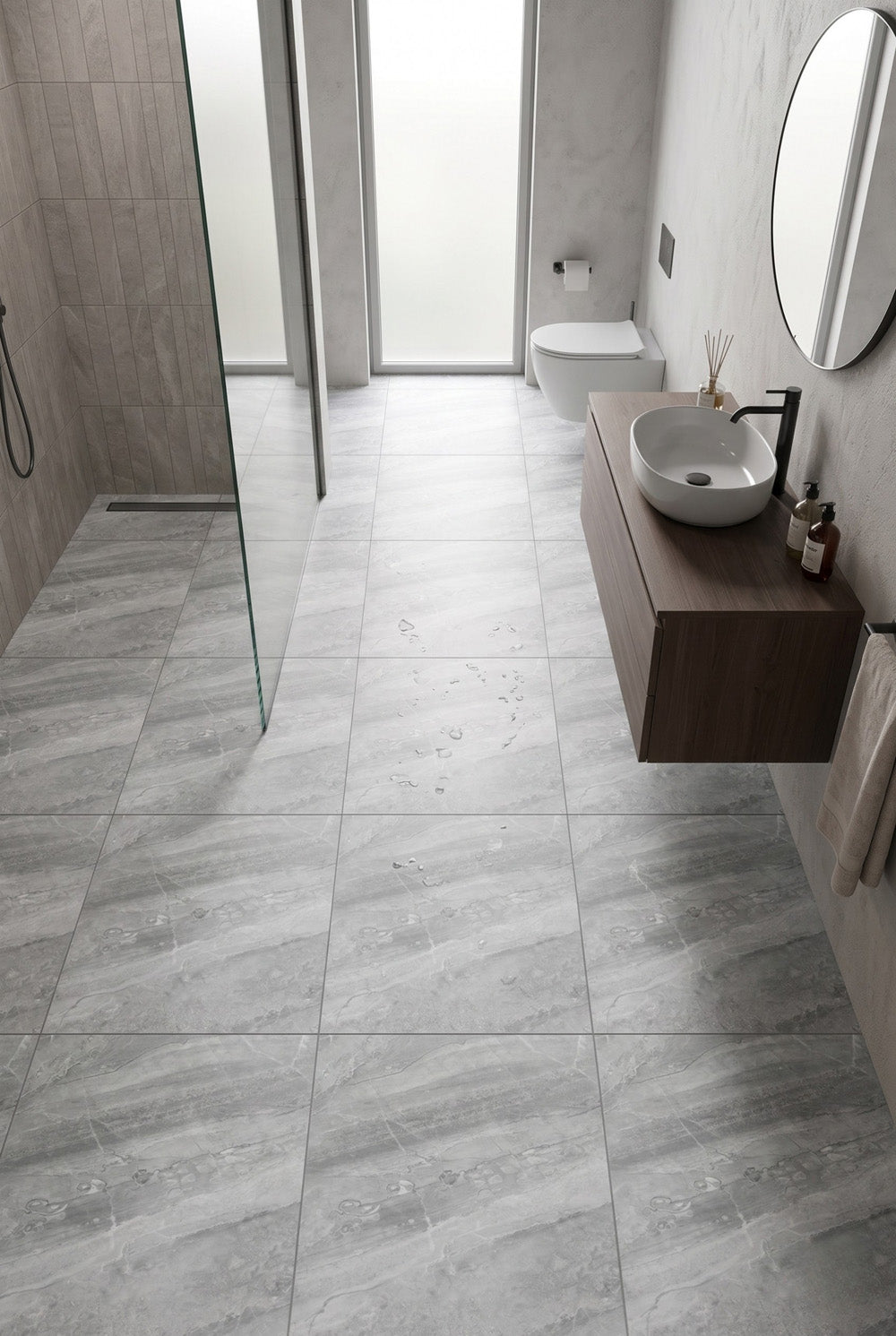 SPC Klik-vinylvloer - Ash Grey - Marmerlook - 60 x 60 cm