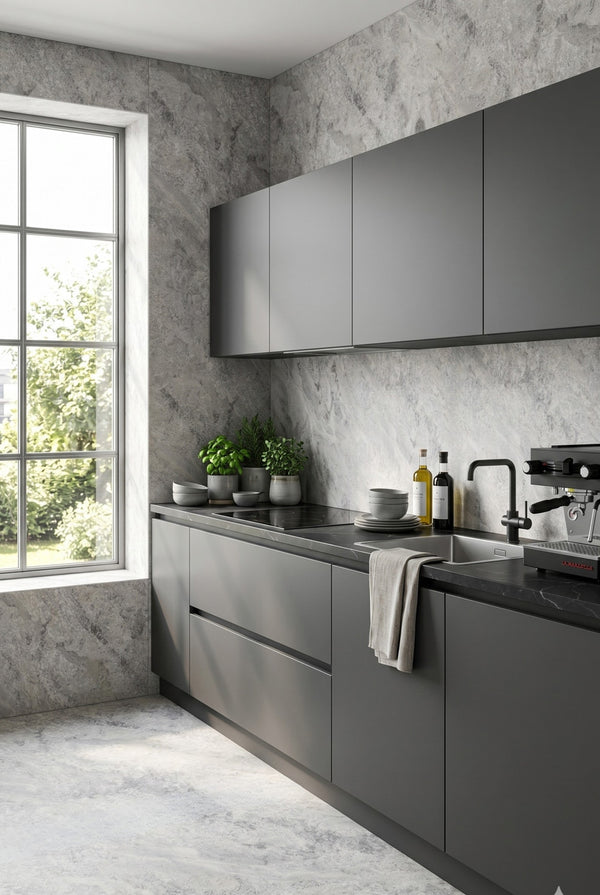 SPC-Wandpaneel - Beige Stone (Matt) - Marmoroptik - 120 x 260 cm