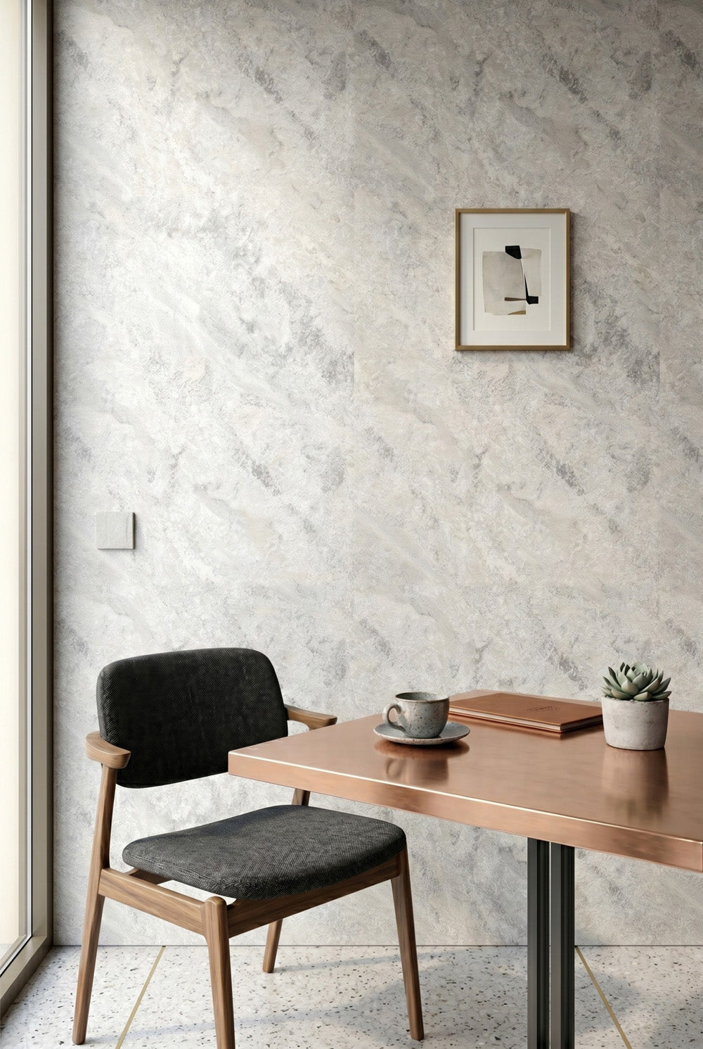 SPC-Wandpaneel - Beige Stone (Matt) - Marmoroptik - 120 x 260 cm